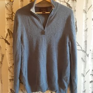 Blue cashmere half-zip